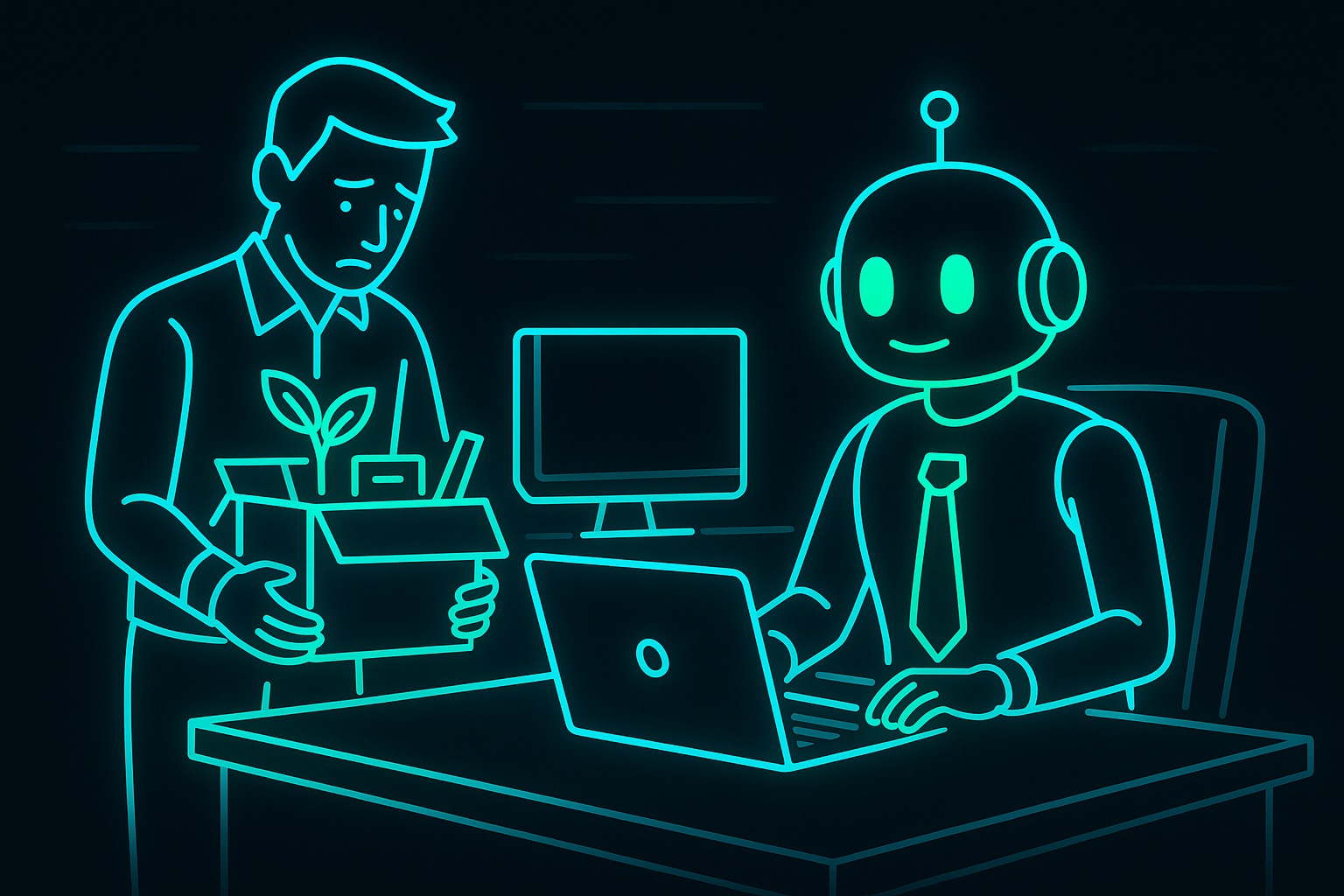 robot in office
